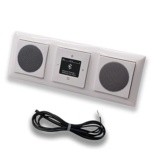 Busch Jäger DAB+ Unterputz Bluetooth Radio 8217U-101 Balance Si alpinweiß Komplett-Set + 2 x Lautsprecher + 0,9 m EBROM Wurfantenne zur Empfangsoptimierung - 8217 U -101 BT Radio Busch Jäger DAB+ Unterputz Bluetooth Radio 8217U-101 Balance Si alpinweiß Komplett-Set + 2 x Lautsprecher + 0,9 m EBROM Wurfantenne zur Empfangsoptimierung - 8217 U -101 BT Radio von EBROM