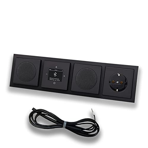 Busch Jäger DAB+ Unterputz Bluetooth Radio 8217U-101 SCHWARZ MATT Komplett-Set + 2x Lautsprecher + SCHUKO Steckdose 20EUC-885 + 0,9 m EBROM Wurfantenne zur Empfangsoptimierung - 8217 U -101 BT Connect Busch Jäger DAB+ Unterputz Bluetooth Radio 8217U-101 SCHWARZ MATT Komplett-Set + 2x Lautsprecher + SCHUKO Steckdose 20EUC-885 + 0,9 m EBROM Wurfantenne zur Empfangsoptimierung - 8217 U -101 BT Connect von EBROM