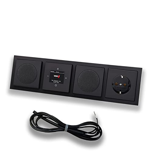 Busch Jäger DAB+ Unterputz Radio 8215U-101 SCHWARZ MATT Komplett-Set + 2x Lautsprecher + SCHUKO Steckdose 20EUC-885 0,9 m EBROM Wurfantenne zur Empfangsoptimierung - 8215 U -101 DAB Plus Busch Jäger DAB+ Unterputz Radio 8215U-101 SCHWARZ MATT Komplett-Set + 2x Lautsprecher + SCHUKO Steckdose 20EUC-885 0,9 m EBROM Wurfantenne zur Empfangsoptimierung - 8215 U -101 DAB Plus von EBROM