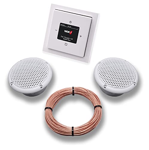 Busch Jäger DAB+ Unterputz Unterputzradio DAB Plus 8215 U – 101 Future Linear Studioweiß - Komplettset + 2 x Deckenlautsprecher Feuchtraum Badezimmer + 20 m Lautsprecherkabel 2x0,75 mm² 8215U-101 Busch Jäger DAB+ Unterputz Unterputzradio DAB Plus 8215 U – 101 Future Linear Studioweiß - Komplettset + 2 x Deckenlautsprecher Feuchtraum Badezimmer + 20 m Lautsprecherkabel 2x0,75 mm² 8215U-101 von EBROM