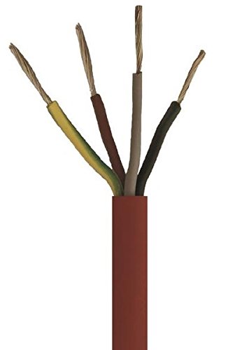 Silikonkabel Saunakabel SIHF-J 4G0,75 mm² 99,9% OFC Kupfer verzinnt, Meterware- Auswahl in 1 Meter Schritten, Ihre Auswahl: 5 Meter 4 x 0,75 (4x0,75) mm2 von EBROM