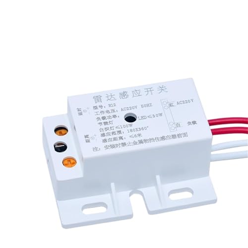 New 220V AC 50Hz Auto Infrared Sensor Switch PIR Microwave Radar Body Motion Sensor Module Adjustable For Time Distance Range von EBRSRMXTJ