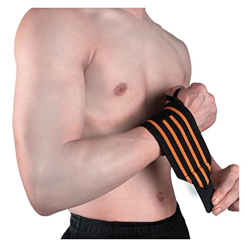 EBSBAG 1 Paar Handschlaufen Sporthalle Krafttraining Handgelenkschützer Gewichtheber Handgelenkschützer Kompressionsmanschette Handschlaufen (Color : Orange, Size : 2pcs) von EBSBAG