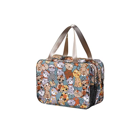 EBSBAG Kosmetiktasche for Damen, tragbare Reise-Kulturtasche, wasserdicht, doppelter Organizer (Color : LSKM, Size : One Size) von EBSBAG