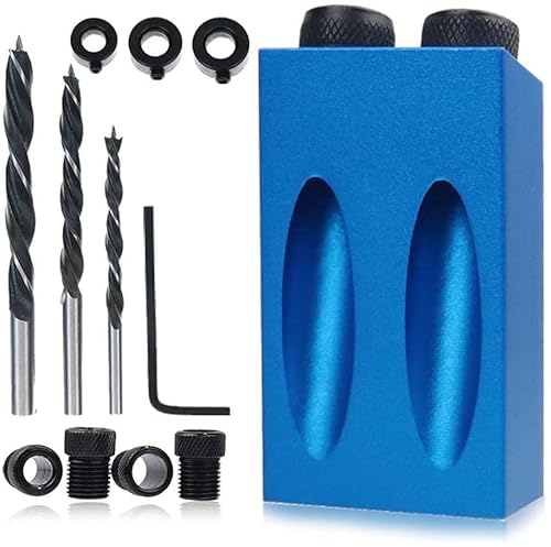 14pcs 15° Pocket Hole Jig Kit Pocket Hole Bohrset Holding Schräg Bohrer Guide Set Locher Positioner Locator Tool von EBTOOLS