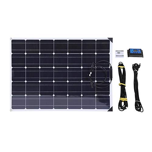 150 W Flexibles Solarpanel Monokristalline + 20 A Solar-Controller + 10 m Verlängerungskabel Versorgung der Säure-Akku 12 V für Wohnmobil Boot Arbeit im Freien und Camping Zelt von EBTOOLS