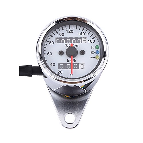 EBTOOLS 1pc Universal Metall Motorrad Kilometerzähler Tachometer Messsignal Dual Digital Display KM/H.(Silber) von EBTOOLS
