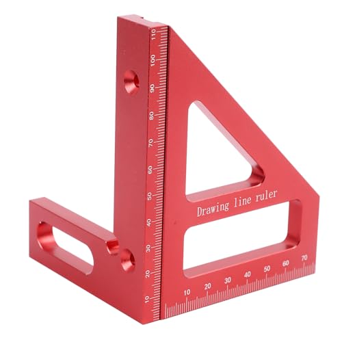 3D -Multi -Winkel Messungsranda Aluminiumlegierungsprogramm Werkzeug für Holzbearbeitung und DIY Projekte Wesentliche Handwerker (Rot) von EBTOOLS
