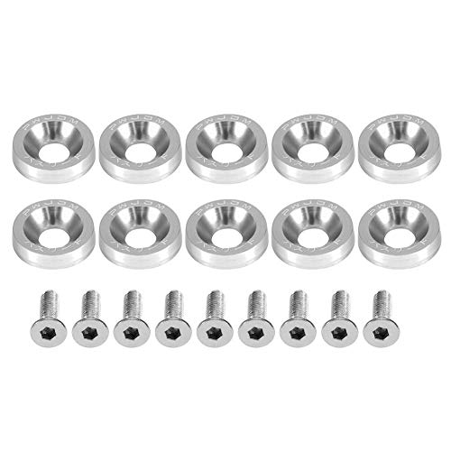 Auto M6 Unterlegscheibe Edelstahl Aluminium Linsenkopfschraube Flachrunddichtung Kotflügel Metrisch Spacer Standard Hardware Werkzeug Befestigungsschraube(SILBER) von EBTOOLS