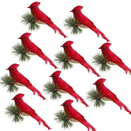 EBTOOLS 10 -teilige D Red Bird Christmas Tree Ornamente mit Kiefernzweigen - Ique Holiday Decor für Wohnungen und Häuser EBTOOLS 10 -teilige D Red Bird Christmas Tree Ornamente mit Kiefernzweigen - Ique Holiday Decor für Wohnungen und Häuser von EBTOOLS