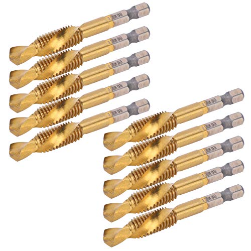 EBTOOLS 10pcs TI Beschichtetes HSS -Bohrer Tap -Bit Set M10 Winkel Shank Werkzeug für Stahl und Aluminium EBTOOLS 10pcs TI Beschichtetes HSS -Bohrer Tap -Bit Set M10 Winkel Shank Werkzeug für Stahl und Aluminium von EBTOOLS