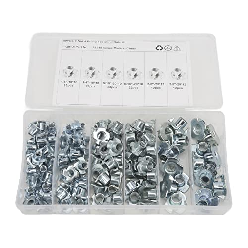 EBTOOLS 110pcs T Muttern Set/4in 5/16in 3/8in Stahlverschluss für Wohnmobile und Möbel EBTOOLS 110pcs T Muttern Set/4in 5/16in 3/8in Stahlverschluss für Wohnmobile und Möbel von EBTOOLS