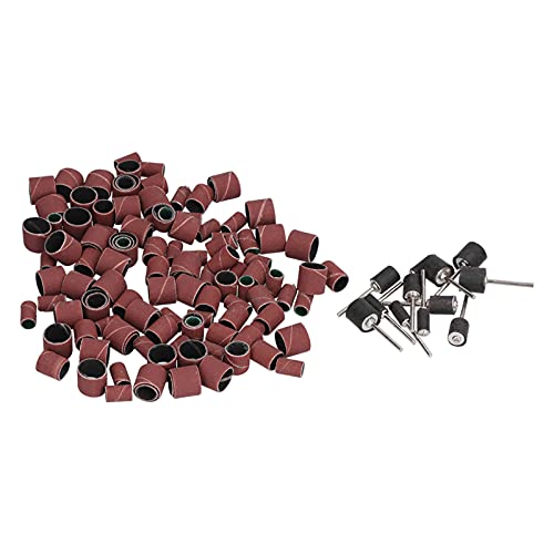 EBTOOLS 132pcs Schleiferschleiferhülsenbänder mit Dorn - 120 Körnchen für Vielseitiges Polieren und Entfernen in Holz, Metall und Mehr von EBTOOLS