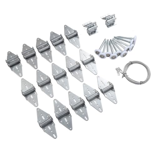 EBTOOLS 16-18x7 Garagentor -Hardware -Kit Komplettes Set mit Edelstahlscharnieren, Nylonwalzen und Kabel für EBTOOLS 16-18x7 Garagentor -Hardware -Kit Komplettes Set mit Edelstahlscharnieren, Nylonwalzen und Kabel für von EBTOOLS