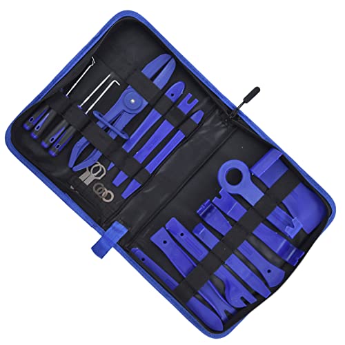 EBTOOLS 21pcs Auto Entfernung Tool Trim Pry Reparaturset Kit für Auto -Tür -Panel System mit Aufbewahrungsbeutel Blau (BLUE) von EBTOOLS