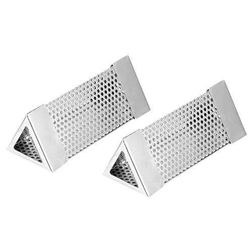 EBTOOLS 2pcs 6 -Zoll -BBQ Raucherrohr Sechseckkasten aus Edelstahl Zum Grillen, Kompatibel mit Gas-, Elektromodus und Holzkohlegrills (Dreieckig) von EBTOOLS