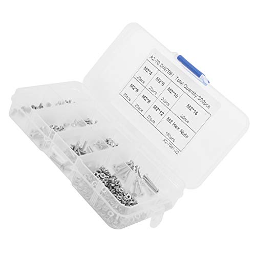EBTOOLS 300pcs M2 Edelstahl -Sechskant- und Nuss Sortiment Kit mit Organisierter Aufbewahrungsbox für Verschiedene Anwendungen EBTOOLS 300pcs M2 Edelstahl -Sechskant- und Nuss Sortiment Kit mit Organisierter Aufbewahrungsbox für Verschiedene Anwendungen von EBTOOLS