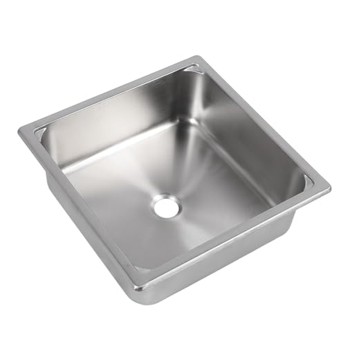 EBTOOLS 304 Edelstahlstangenspüle 13,8 X 13,8 X 4,7 Zoll mit 40 -mm -Abflussloch für Küchen Wohnmobile und Nutzung Im Freien Im Freien (Edelstahlfarbe) von EBTOOLS