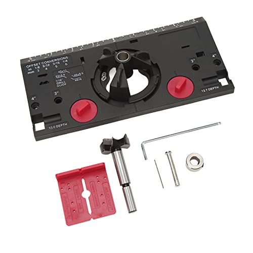 EBTOOLS 35 -mm -Scharnier Langweiliger Jig Holzbearbeitungs Locator Werkzeug mit Cutter und /16 Zoll Bit ABS Design Zum Bohren. (BLACK) von EBTOOLS