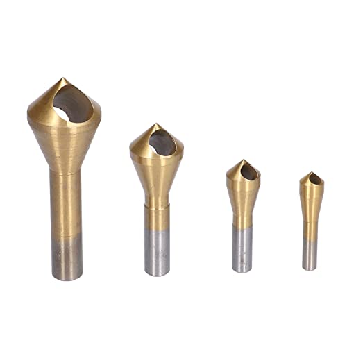 EBTOOLS 4PCS Hochgeschwindigkeits-Stahl Countersink Debring Drill Bit Set für Komplettes Metall, Holz und Kunststoff Finishing von EBTOOLS