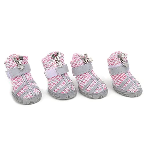 EBTOOLS 4pcs Farbenfrohe Leichte Hundeschuhe Nicht Rutschernde für Kleine Mittelgroße Große Hunde Größe 5 Outdoor-Spaß (5 Größe) von EBTOOLS