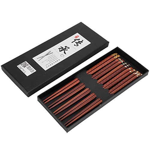 EBTOOLS 5 Paare Handgeschnitzte Hölzerne Stäbchen-Set-und Nicht Rutsches Design für Haus- oder -Haushaltsgeschenke von EBTOOLS