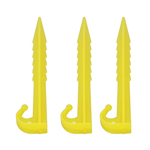 EBTOOLS 50 PCs ABS -Kunststoffzeltstifte 5,5 Zoll Gezackte Einsätze für Camping, Markise und Gartengebrauch - Portable und Leichtes Gelb (Yellow) von EBTOOLS