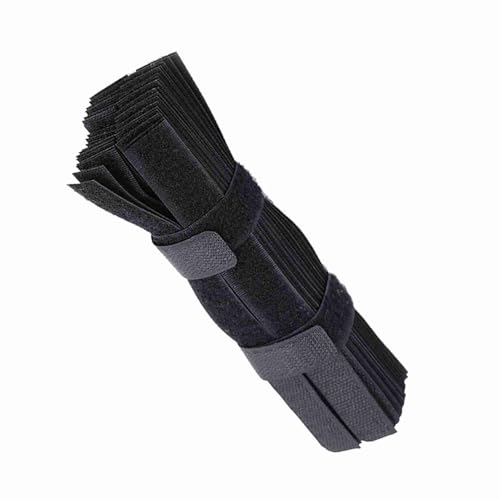 EBTOOLS 50pcs Wiederverwendbare Kabelhalter -Klebeband Krawatten - Wetterfeste Organisatoren in Mehreren Farben für Zuhause und Büro (BLACK) von EBTOOLS