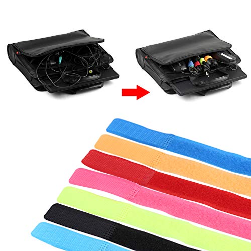 EBTOOLS 50pcs Wiederverwendbare Kabelhalter -Klebeband Krawatten - Wetterfeste Organisatoren in Mehreren Farben für Zuhause und Büro (Himmelblau) von EBTOOLS
