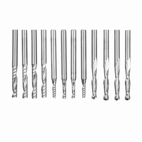 EBTOOLS 5pcs Hochgeschwindigkeitsstahl 4-Flute CNC-Endmühle Zum Schneiden, Gravieren und Schnitzen, Geeignet für Verschiedene Materialien (12PCS) von EBTOOLS