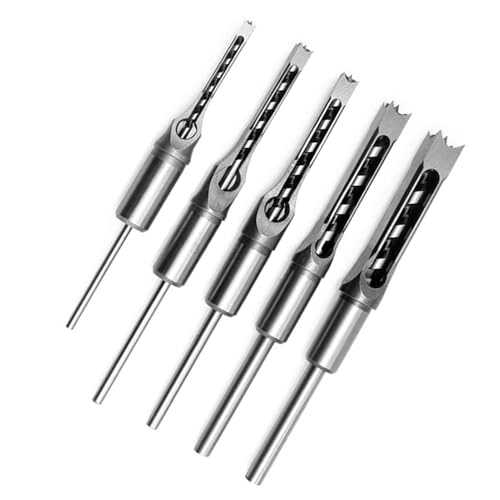 EBTOOLS 6 -teiliger Premium -Lochbohrer Bit für Holzbearbeitung Hohe Härte Kohlenstoffstahl Meißelbits /4 "bis 5/8" für Sterbungsmaschinen (5PCS) von EBTOOLS