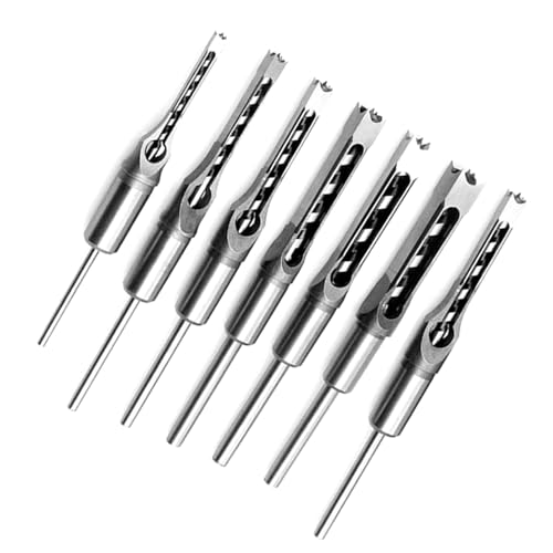 EBTOOLS 6 -teiliger Premium -Lochbohrer Bit für Holzbearbeitung Hohe Härte Kohlenstoffstahl Meißelbits /4 "bis 5/8" für Sterbungsmaschinen (7PCS) von EBTOOLS