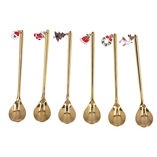 EBTOOLS 6pcs Stainl Stahllöffel Set - Dessertlöffel für Eis, Kaffee und Cocktails - Eleg D H. (GOLD) von EBTOOLS