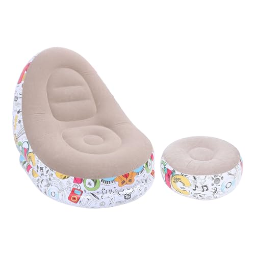 EBTOOLS Aufblasbare Lounge CH Cartoon Affiti Weiches Couchsofa mit Fußhocker für Heim- und Außengebrauch von EBTOOLS