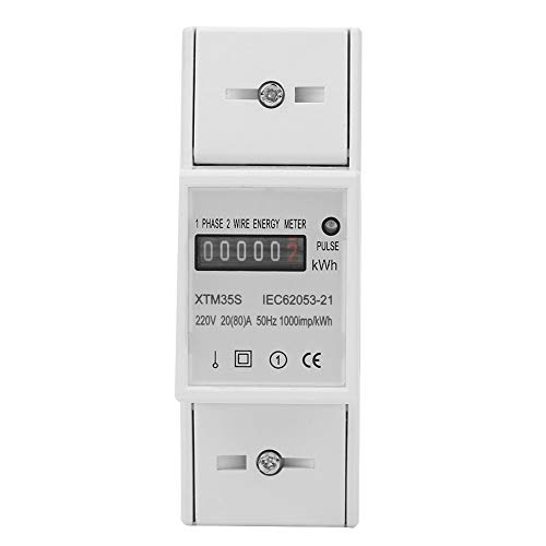EBTOOLS Digital Phase 2 Draht DIN Rail Electric Meter KWH -Meter mit Stiefmotor -Technologie und LED Indikatoren von EBTOOLS