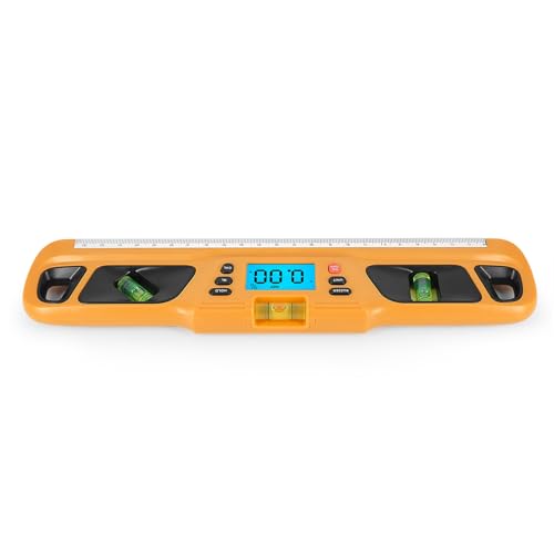 EBTOOLS Digitaler Prognose mit LCD -Display, Edelstahlmagnet für Absolute und Relative Winkelmessung, Tragbarer Multifunktionaler Winkelmesser mit Einheitsschalter (YELLOW) von EBTOOLS