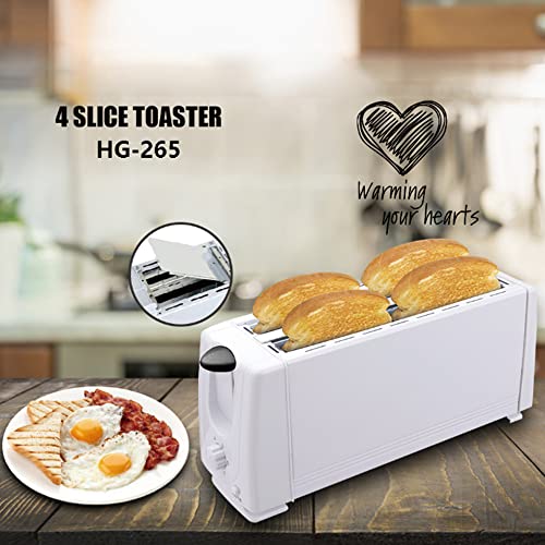 EBTOOLS Edelstahl 4 -Toaster mit Krümelschale, Extra Breite Slots für Bagels und Brot, Automatischer Frühstückshersteller von EBTOOLS