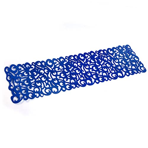 EBTOOLS Elegantes Hellblaues Filztisch Runner Placemat mit Blumengestaltung - Haushaltsdekor für Esstische (Königsblau) von EBTOOLS