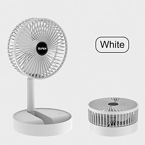 EBTOOLS Faltbarer Teleskoplüfter USB Wiederaufladbarer Tragbarer Schreibtischvent (WHITE) von EBTOOLS