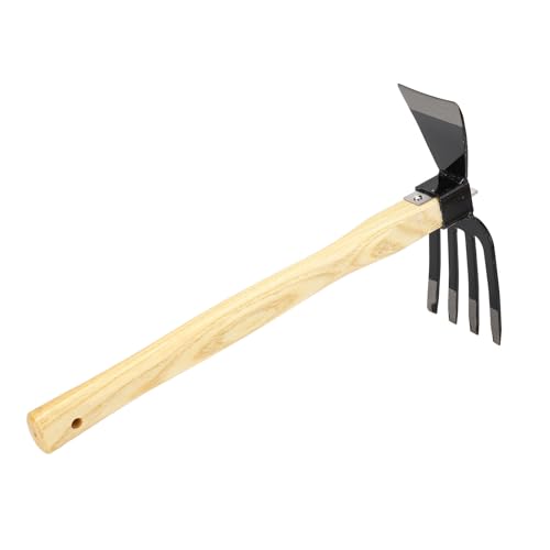 EBTOOLS Handhacke -Rake -Werkzeug Vielseitiges Gartenwerkzeug für Kohlenstoffstahl mit Ergonomischem Holzgriff Zum Jäten und Ernte von EBTOOLS
