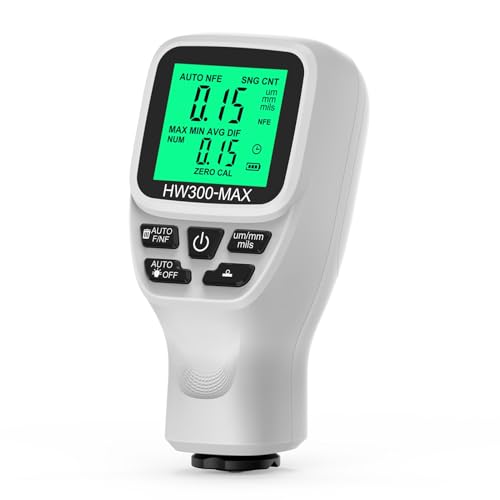 EBTOOLS High LCD Digital Dicke Messgerät 0-2000um für Beschichtungsfarbe und Filmtests | Drei Sondenmodi & Einheiten, die mit Kalibrierung Wechseln (WHITE) von EBTOOLS