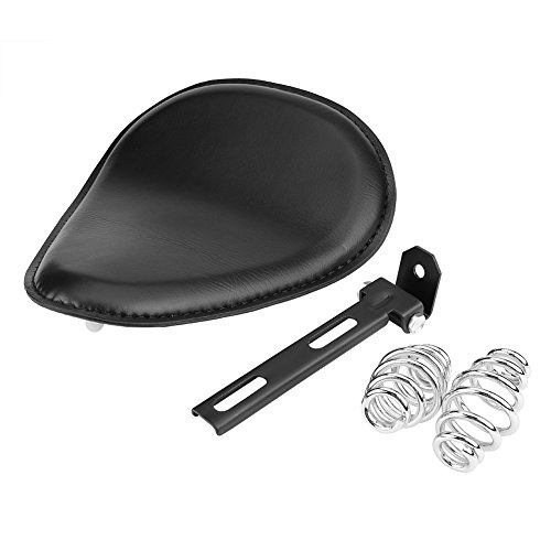EBTOOLS Motorrad Sitz Motorrad Sitz 3 "Motorrad Schwarzer Leder Sitz W/Mount-Federhalterung für Chopper Bobber Custom von EBTOOLS