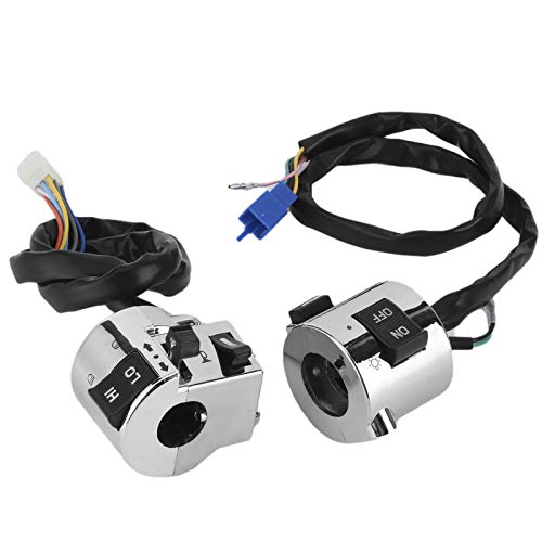 Motorradlenker-Steuerschalter, Paar Motorrad-Lenkerschalter-Steuertaste für Blinker-Scheinwerferhorn 25 mm Universal von EBTOOLS