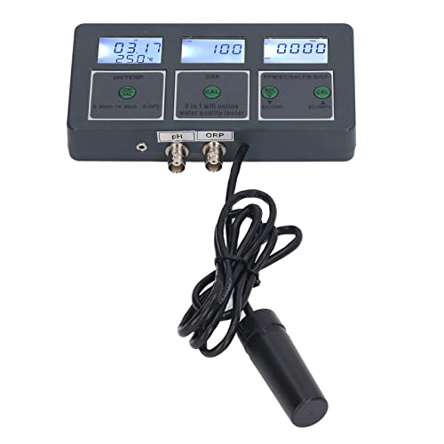 EBTOOLS Multi -Parameter -WLAN Qualitätstester mit Mobiler App Überwachung für Aquarium und Hydrokultur 8 Im Wiederaufladbaren Gerät (EU-Stecker 230V) von EBTOOLS