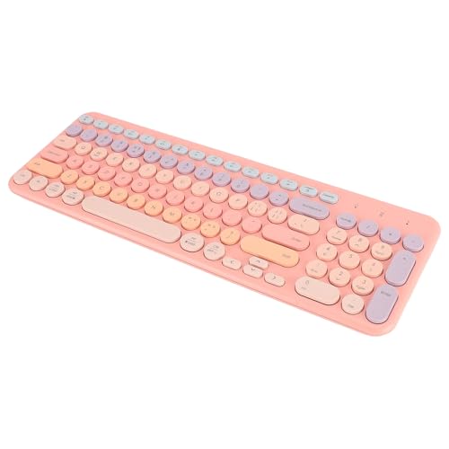 EBTOOLS Niedliche Vintage Round -Tastatur Tastatur Ergonomischer USB -Empfänger 96 Tasten für Desktop Laptop PC (#2) von EBTOOLS