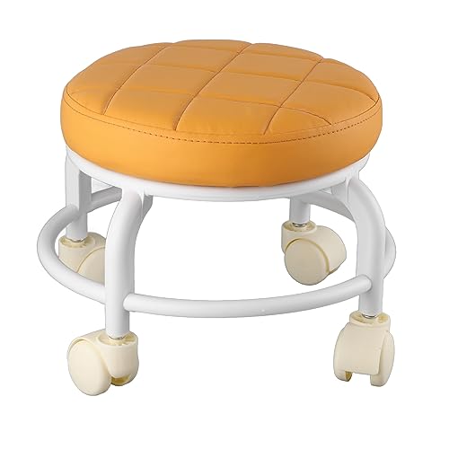 EBTOOLS Rollender Mann mit Hoher Dichte und Design, Ideal für den Heim- oder Bürogebrauch, Beige Fußstützenhocker mit Rollrädern (ORANGE) von EBTOOLS
