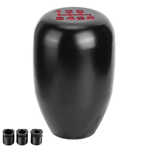 6 Speed Shifter Knob-6 Gang Auto Universal Modification Metal Manual Knob Schaltkopf Shifter(Schwarz) von EBTOOLS