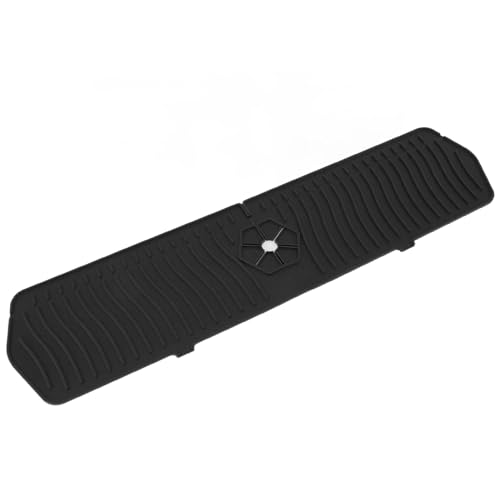 EBTOOLS Silikon -Wasserhahn -Wachküchenspüle Tropffänger Tablett & Schwammhalter Matte -, 61 Cm Design für den Gebrauch von Heim und Wohnmobil (BLACK) von EBTOOLS