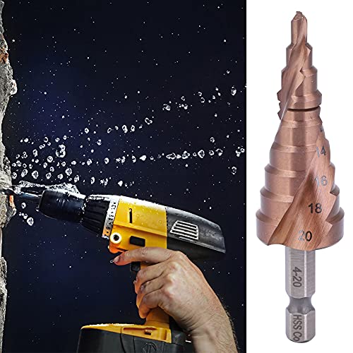 EBTOOLS Stiefmaschinenbohrer mit Kobaltbeschichtung - Hochgeschwindigkeits -Stahl Hex Schaft Multifunktionswerkzeug für Edelstahl, Aluminium und Holz, 3-12 Größen Erhältlich (4-20) von EBTOOLS