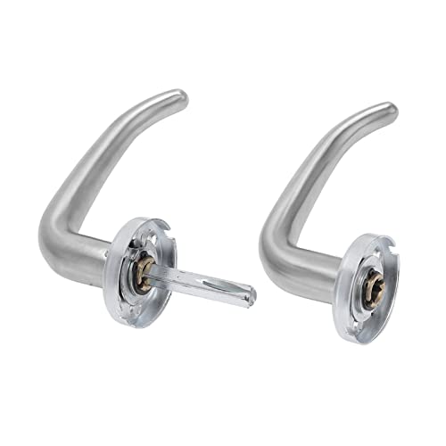 EBTOOLS Stilvoller Edelstahl -Satin -Türhebelgriff Ochsenhorn Design für Gästezimmer und Schlafzimmer Einfach Installieren von EBTOOLS